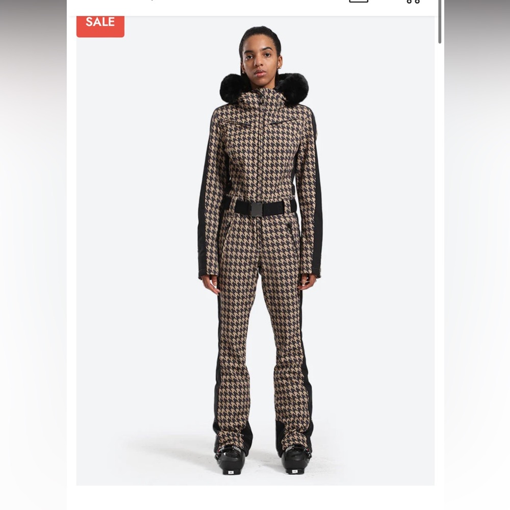 Gsou Snow Women's Faux Fur One Piece Ski Suit